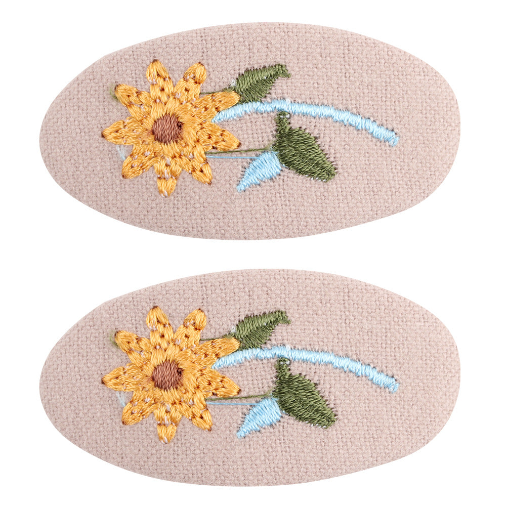 Wholesale Fabric Embroidery Three-dimensional Small Flowers Hair Clips